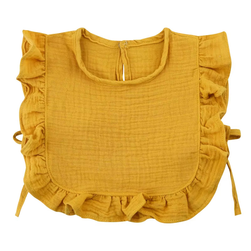 Soft Cotton Baby Bib with Ruffle Trim