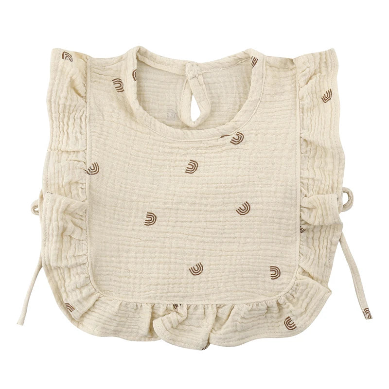 Soft Cotton Baby Bib with Ruffle Trim
