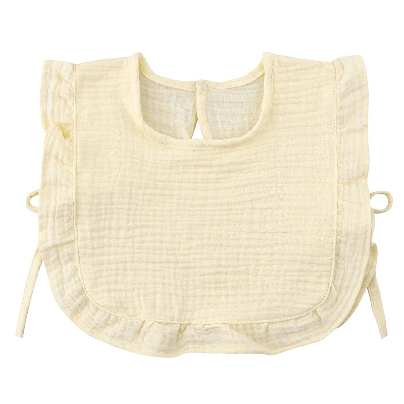 Soft Cotton Baby Bib with Ruffle Trim