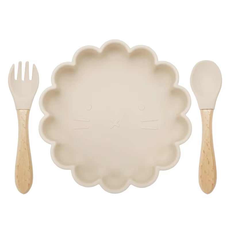 3-Piece Baby Tableware Set – Silicone Bowl, Spoon & Fork