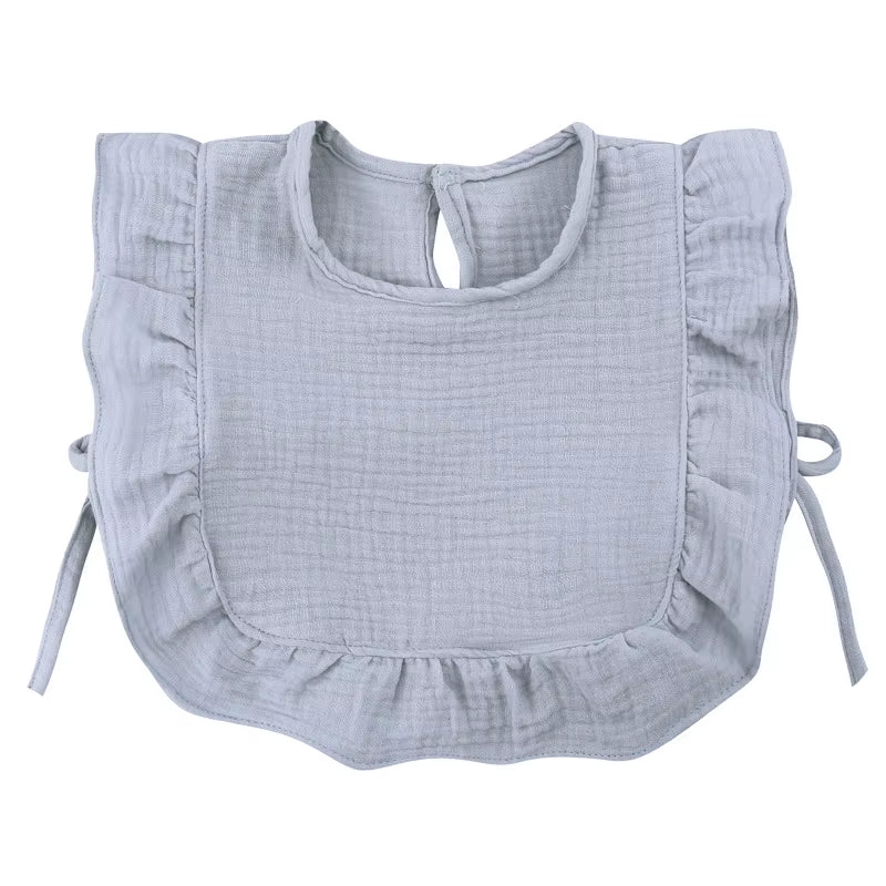 Soft Cotton Baby Bib with Ruffle Trim