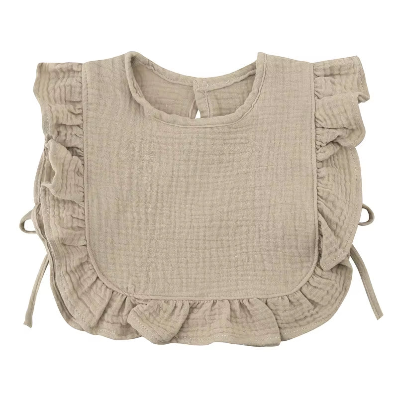 Soft Cotton Baby Bib with Ruffle Trim