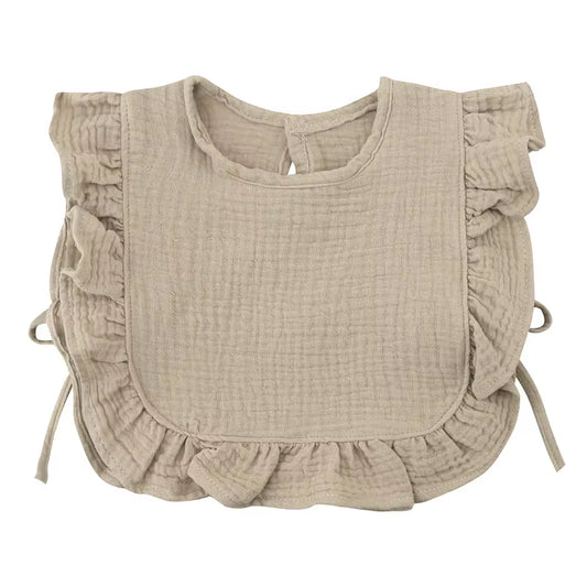 Soft Cotton Baby Bib with Ruffle Trim