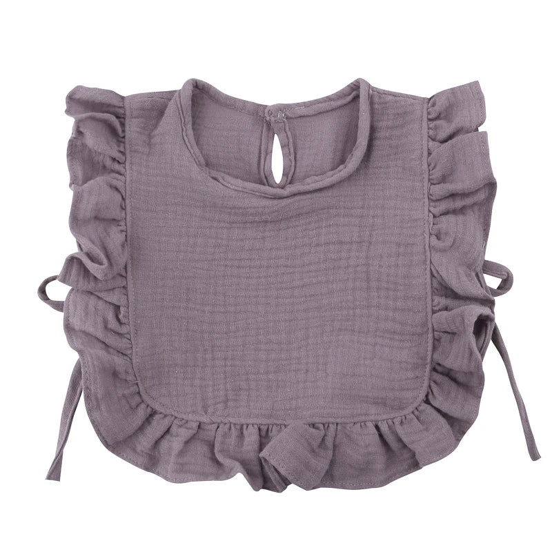 Soft Cotton Baby Bib with Ruffle Trim