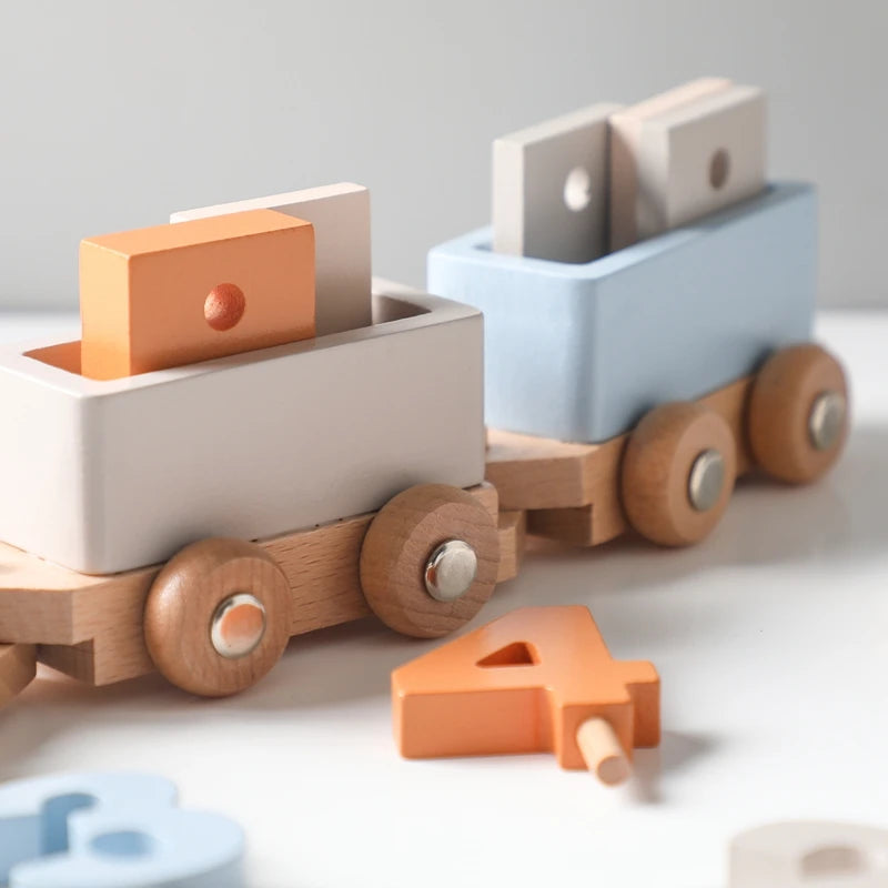Montessori Wooden Train Toy Set