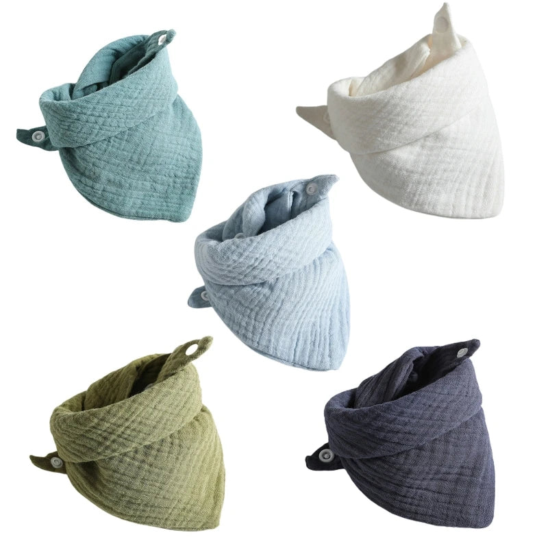 Baby Bandana Bibs – Soft Muslin Cotton - Set of 5