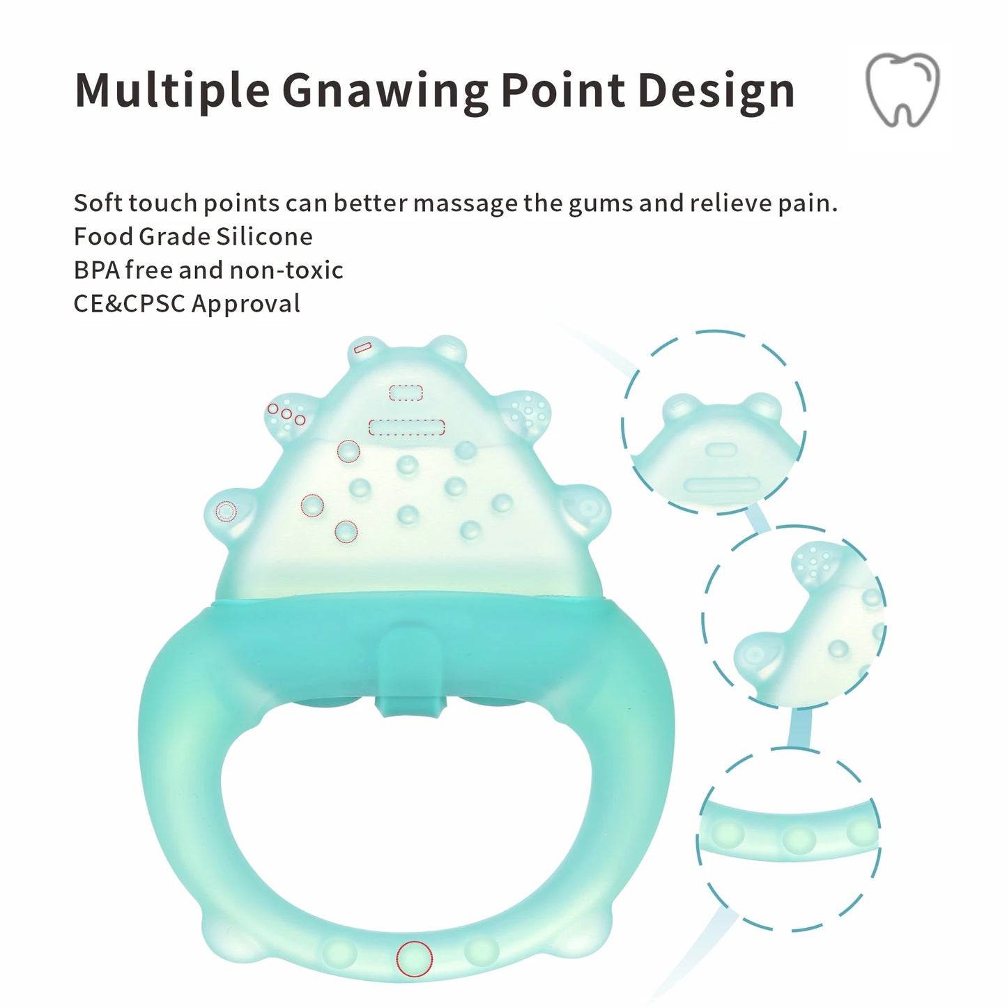 Freezable Silicone Baby Teether – Cooling Gum Relief