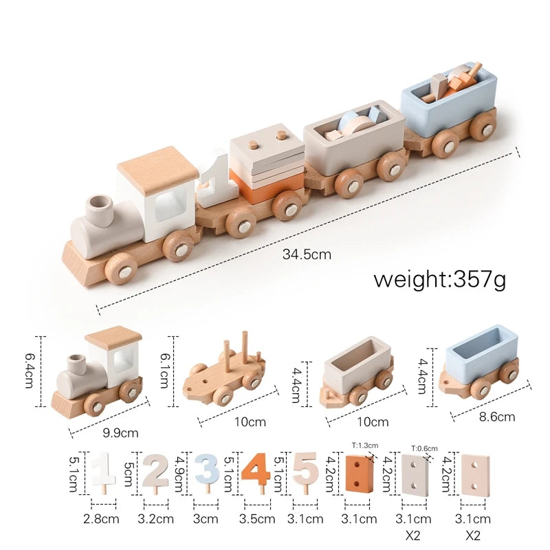 Montessori Wooden Train Toy Set