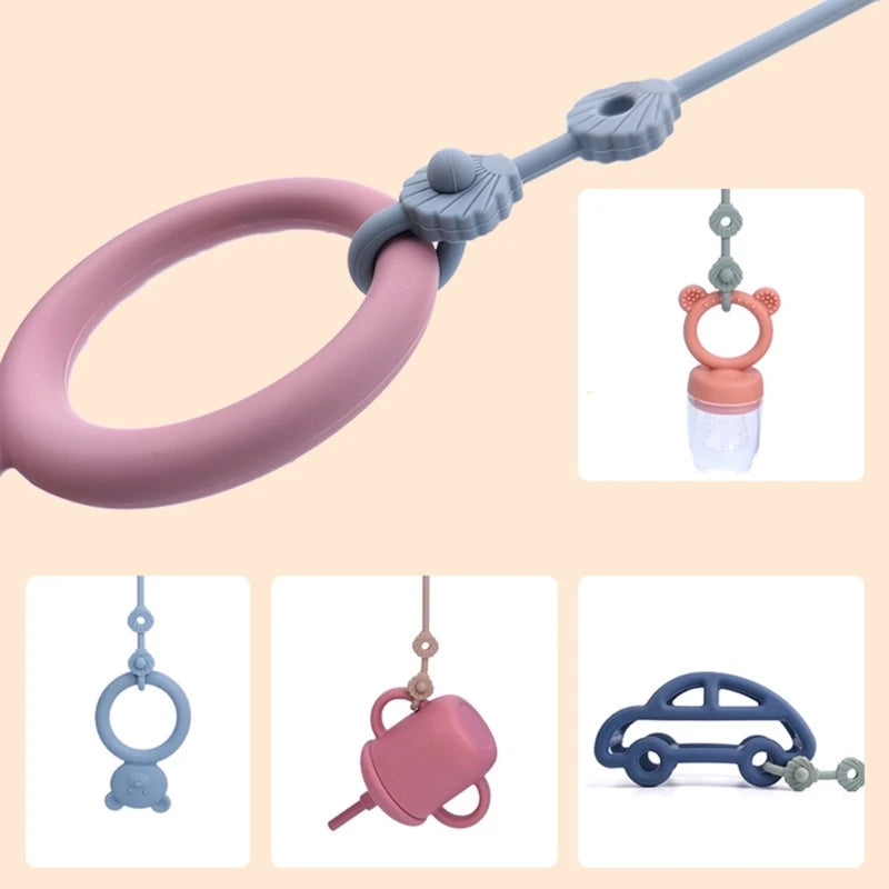 Silicone Baby Pacifier Clip β Adjustable Safety Strap for Stroller & Highchair