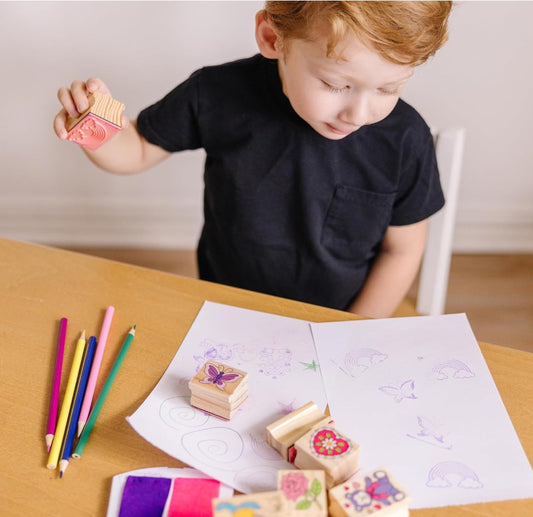 Melissa & Doug Wooden Stamp Set – Friendship Theme Art Kit