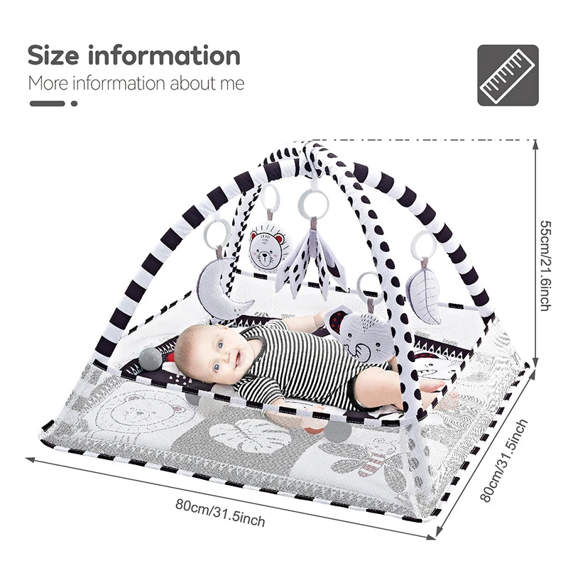 Baby Activity Play Gym & Tummy Time Mat – Newborn Play Mat with Toys (0–36 Months)