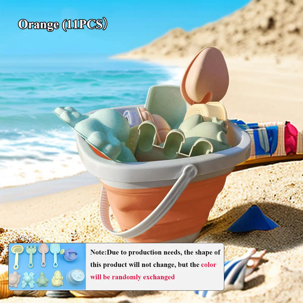 Beach Sand & Water Play Set for Kids โ Folding Bucket & Sandbox Accessories