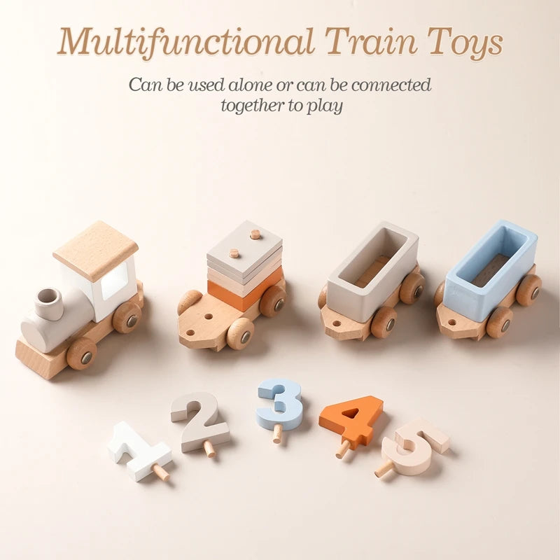 Montessori Wooden Train Toy Set