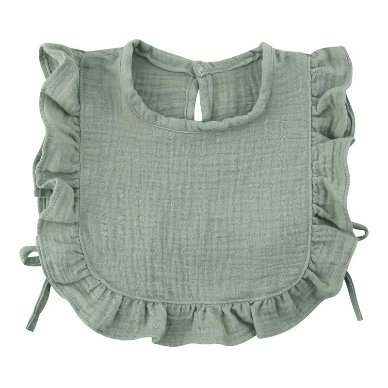Soft Cotton Baby Bib with Ruffle Trim