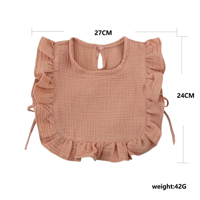 Soft Cotton Baby Bib with Ruffle Trim