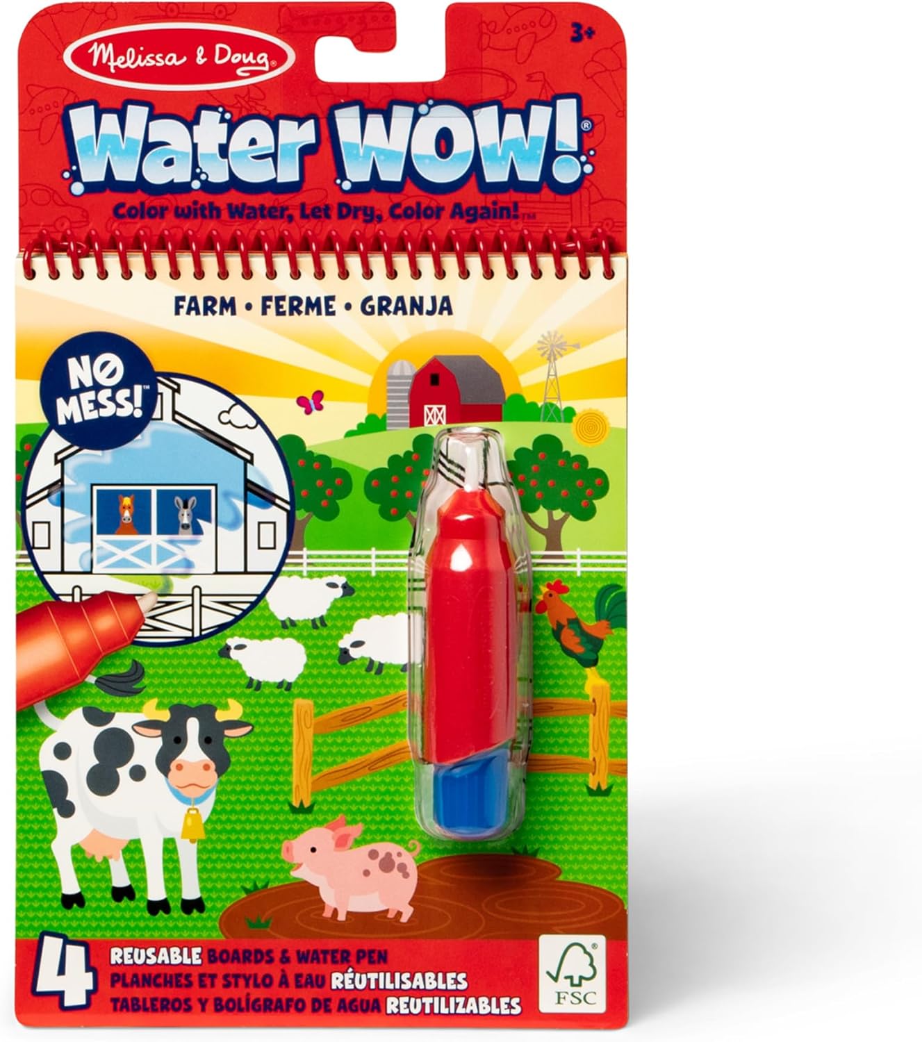 Melissa & Doug - Water Wow! Mess Free Coloring Book-Reveal Activity Pad - On The Farm