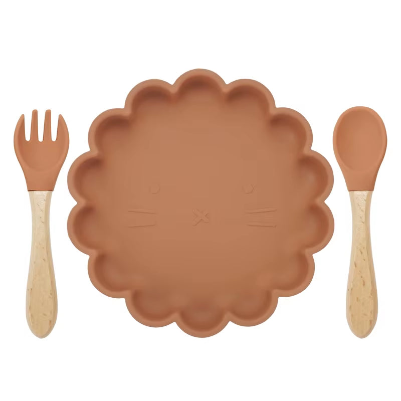 3-Piece Baby Tableware Set – Silicone Bowl, Spoon & Fork