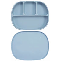 Silicone Baby Suction Plate – 4-Compartment Divided Plate with Lid