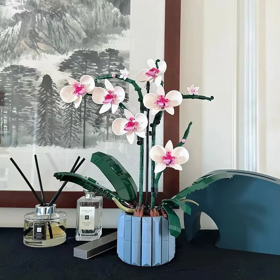 DIY Flower Building Bricks Orchid Model