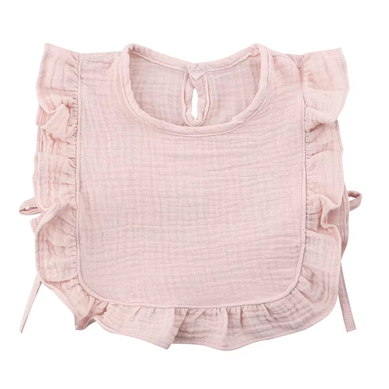 Soft Cotton Baby Bib with Ruffle Trim