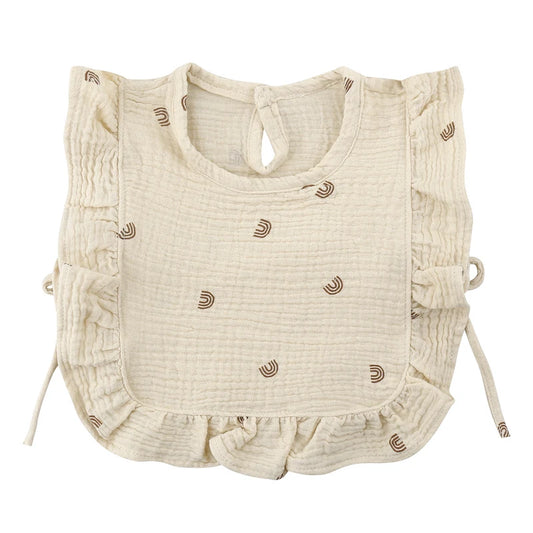 Soft Cotton Baby Bib with Ruffle Trim