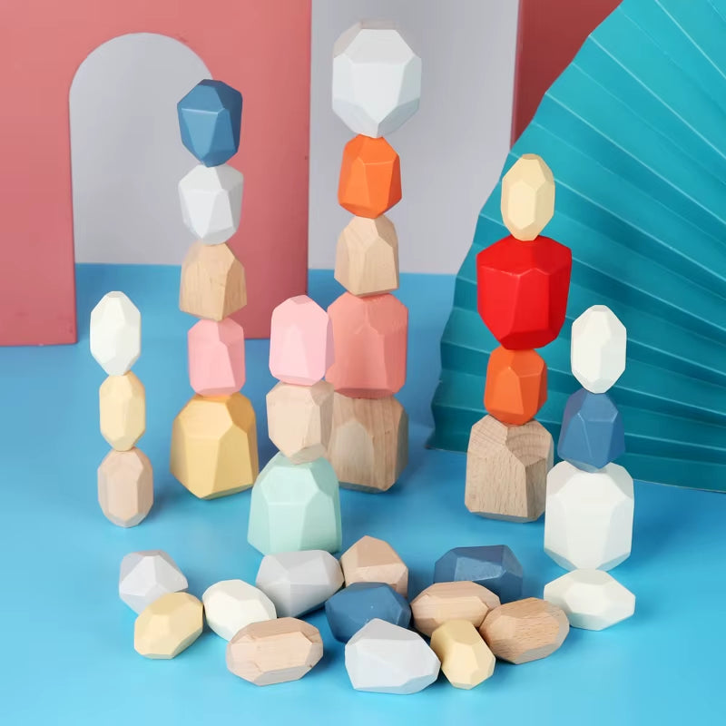 Montessori Wooden Balancing Stones