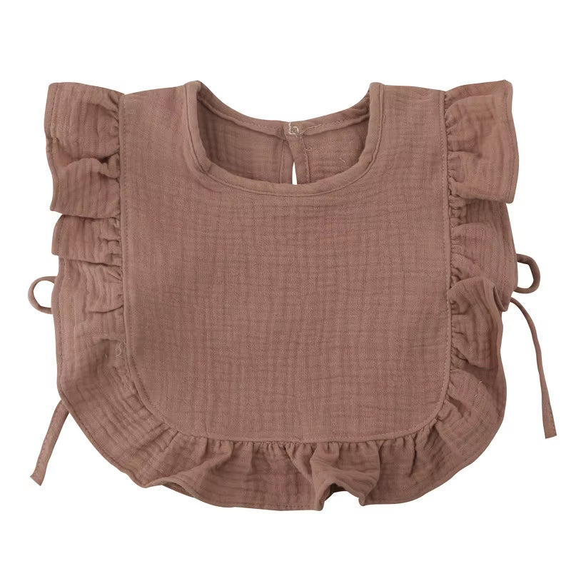 Soft Cotton Baby Bib with Ruffle Trim