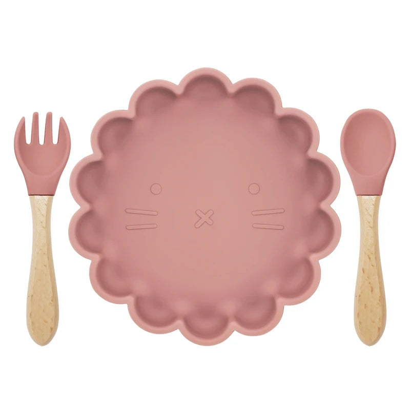 3-Piece Baby Tableware Set – Silicone Bowl, Spoon & Fork