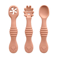 Baby Silicone Spoon and Fork Set (3 Pieces) – Feeding & Training Utensils