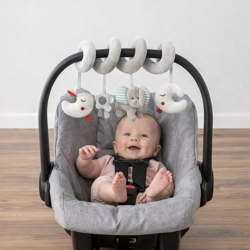 Baby Spiral Activity Toy – Hanging Plush Toy for Crib & Car Seat