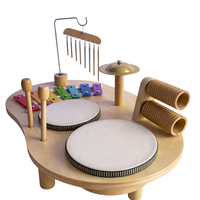 Montessori Wooden Music Table Toy with Xylophone & Drum Set