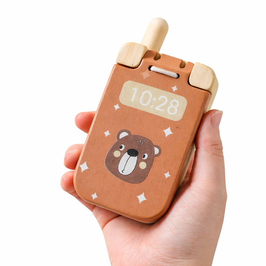 Wooden Flip Phone Toy