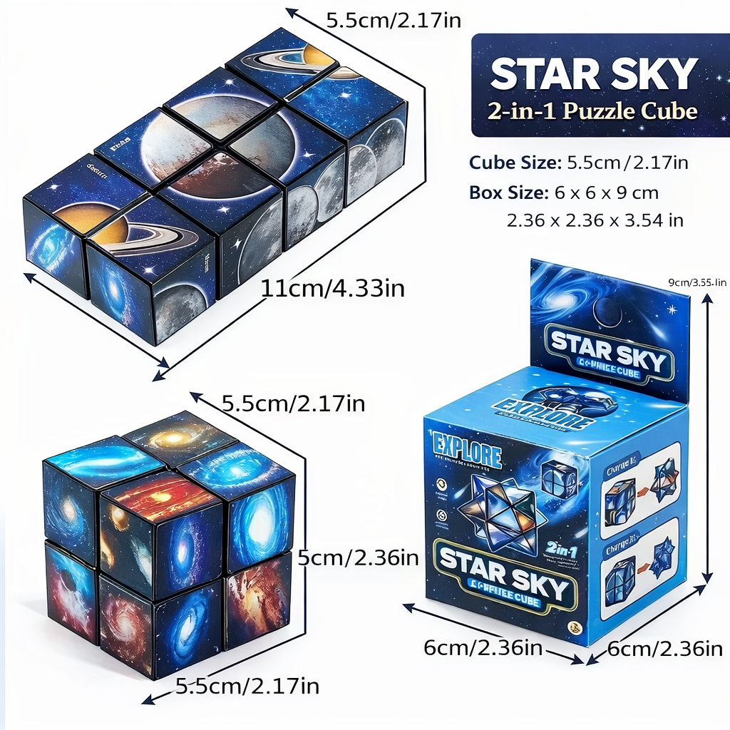 Star Sky Infinity Cube Fidget Toy – 2-in-1 Puzzle