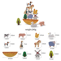 Wooden Farm Animal Stacking Blocks