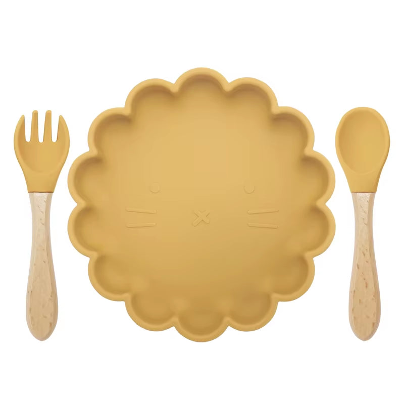 3-Piece Baby Tableware Set – Silicone Bowl, Spoon & Fork