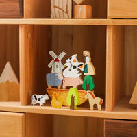 Wooden Farm Animal Stacking Blocks