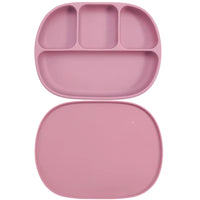 Silicone Baby Suction Plate – 4-Compartment Divided Plate with Lid