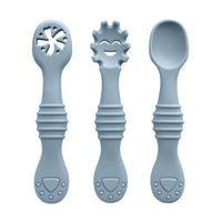 Baby Silicone Spoon and Fork Set (3 Pieces) – Feeding & Training Utensils