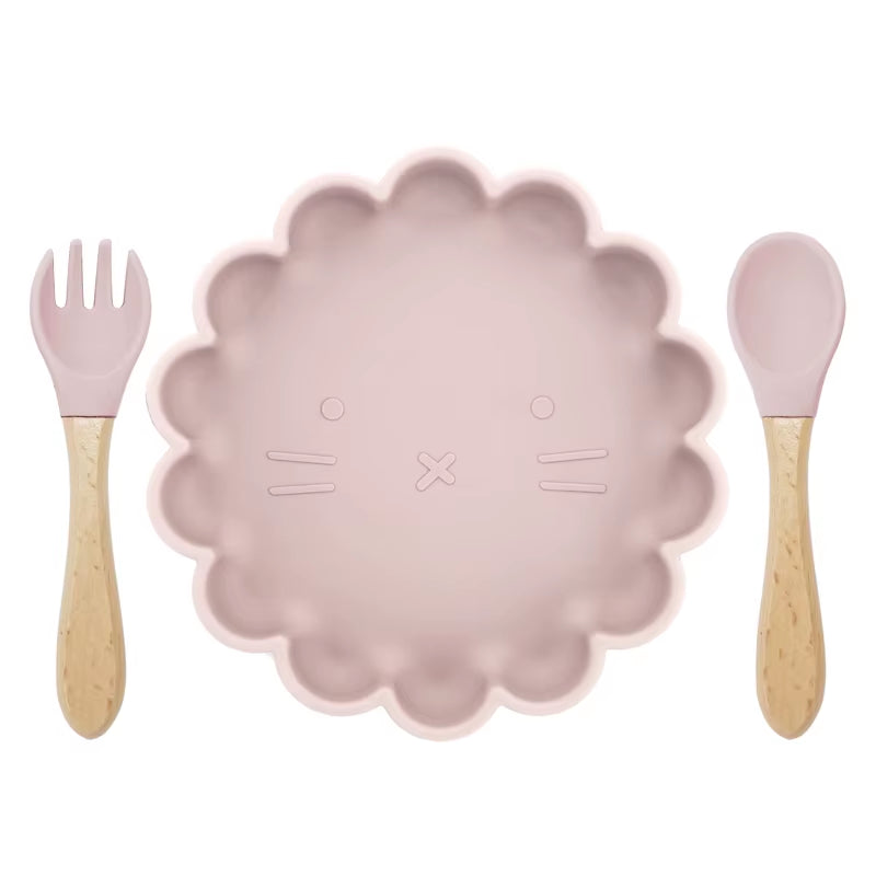3-Piece Baby Tableware Set – Silicone Bowl, Spoon & Fork