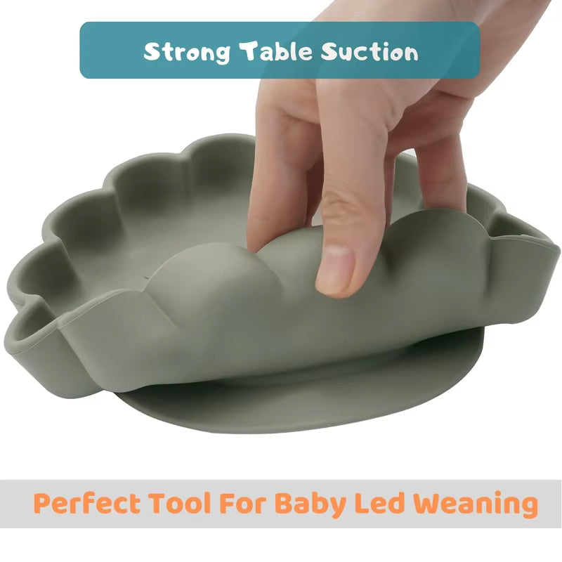 3-Piece Baby Tableware Set – Silicone Bowl, Spoon & Fork