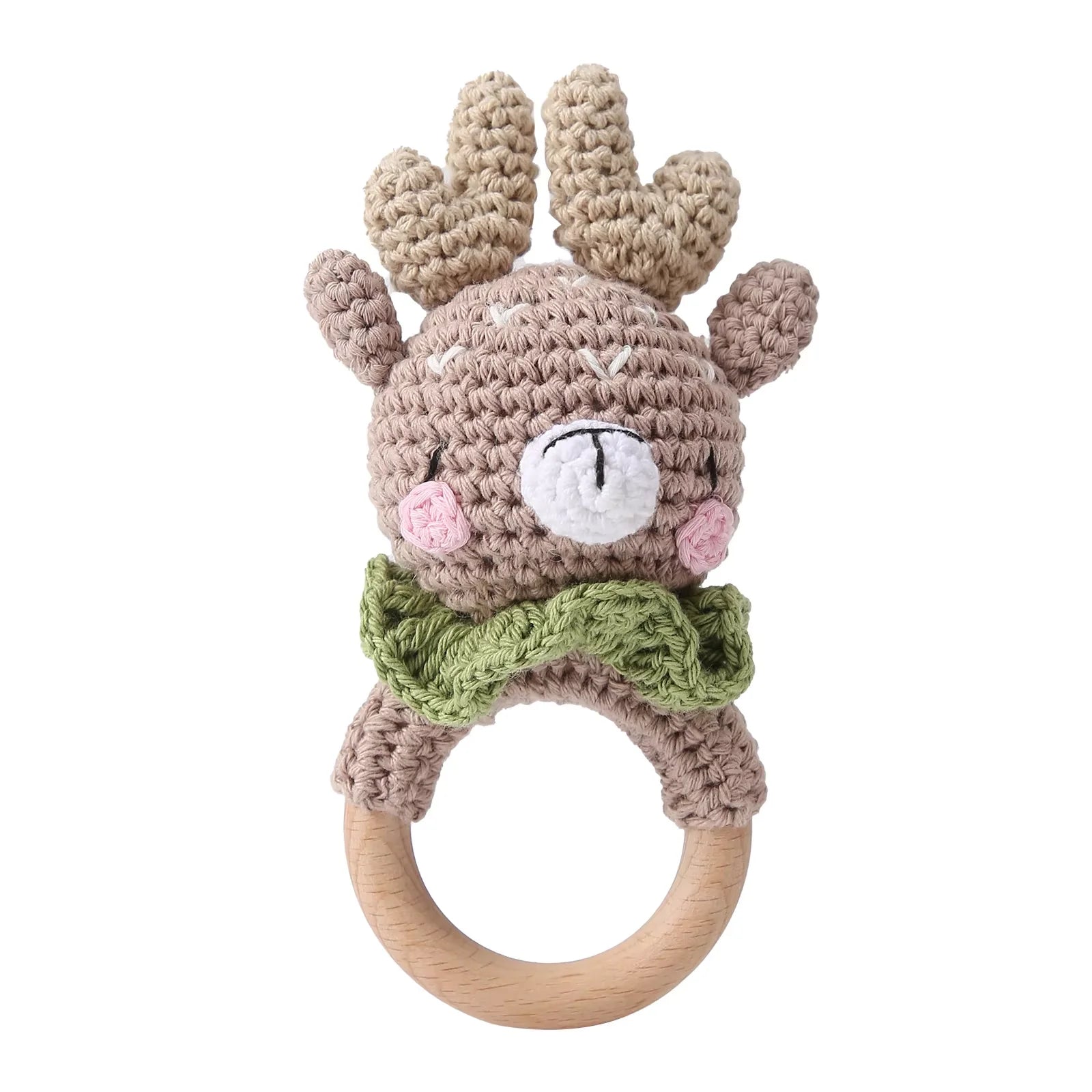 Crochet Rabbit Rattle with Wooden Teether – Sensory & Music Toy