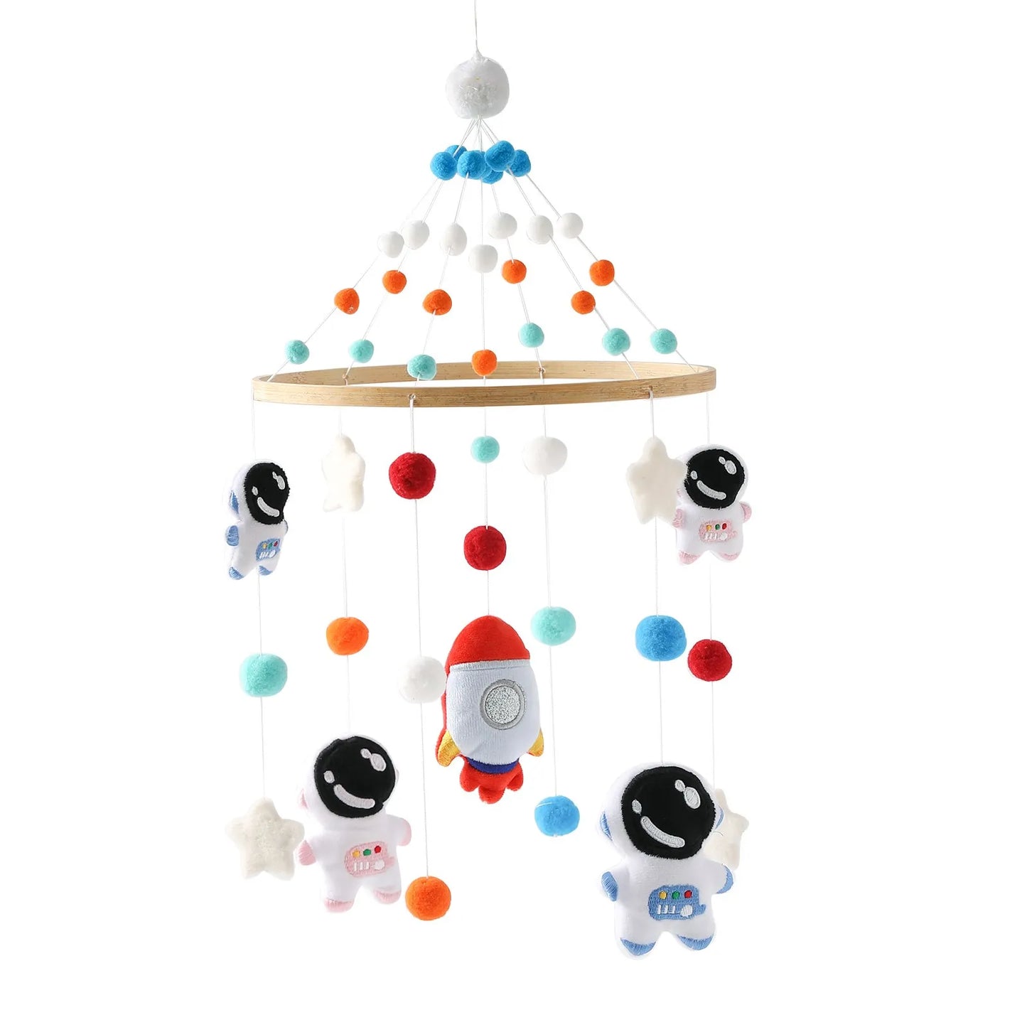 Wooden Crib Mobile with Bracket and Musical Box