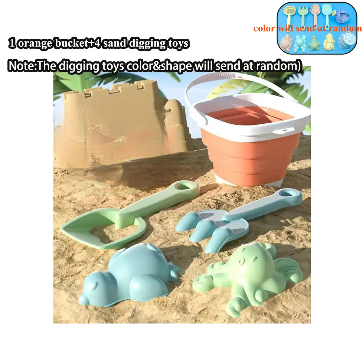 Beach Sand & Water Play Set for Kids – Folding Bucket & Sandbox Accessories