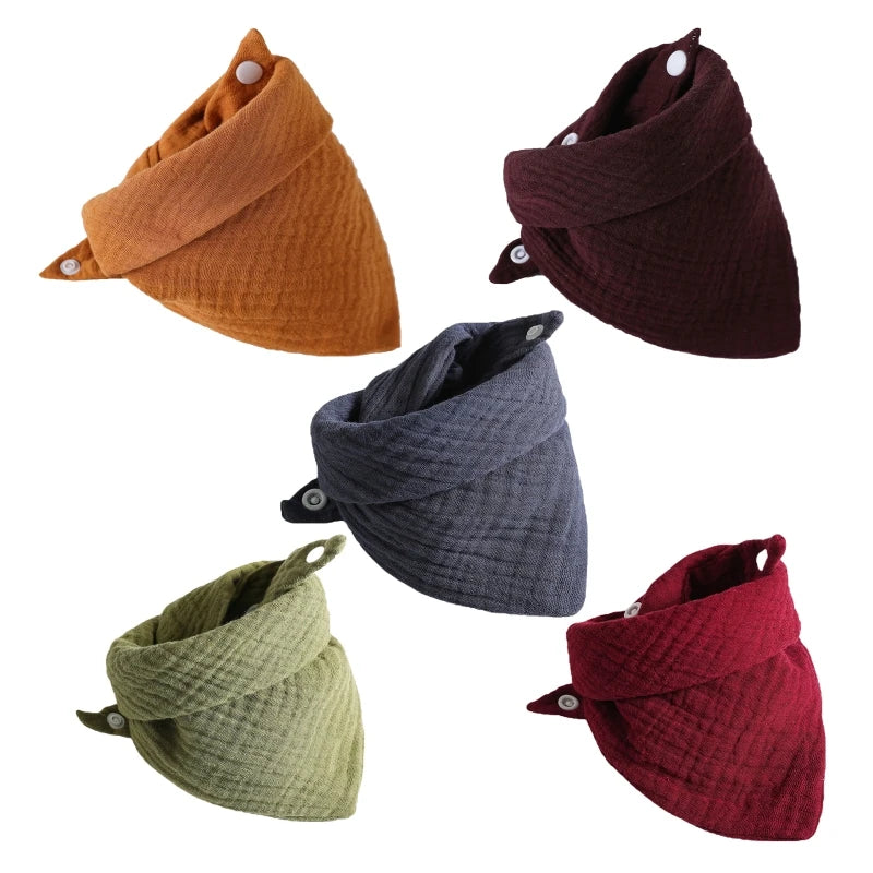 Baby Bandana Bibs – Soft Muslin Cotton - Set of 5
