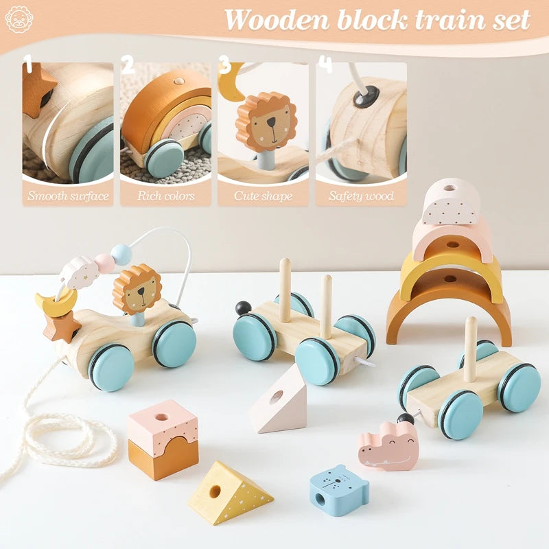 Wooden Montessori Toy Train