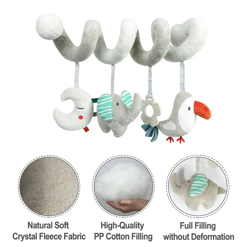 Baby Spiral Activity Toy – Hanging Plush Toy for Crib & Car Seat