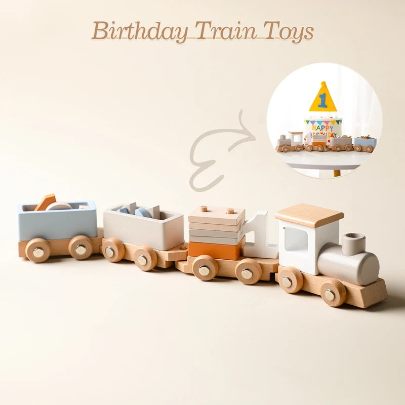 Montessori Wooden Train Toy Set