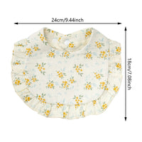 Floral Muslin Baby Bib – Adjustable Snap Drool Bib with Ruffled Edge