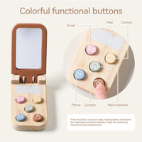 Wooden Flip Phone Toy