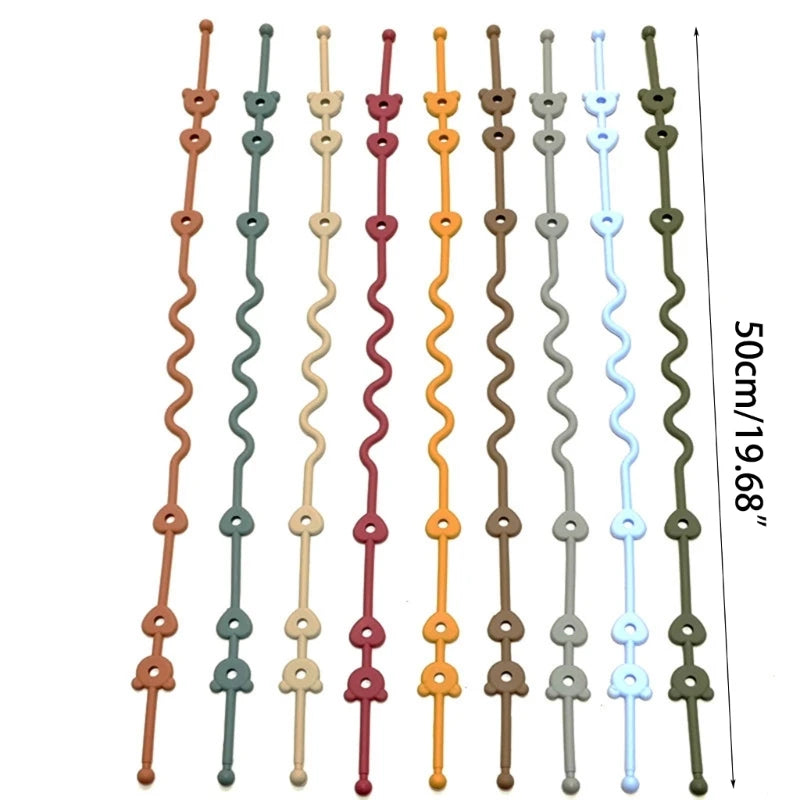 Silicone Baby Pacifier Clip – Adjustable Safety Strap for Stroller & Highchair